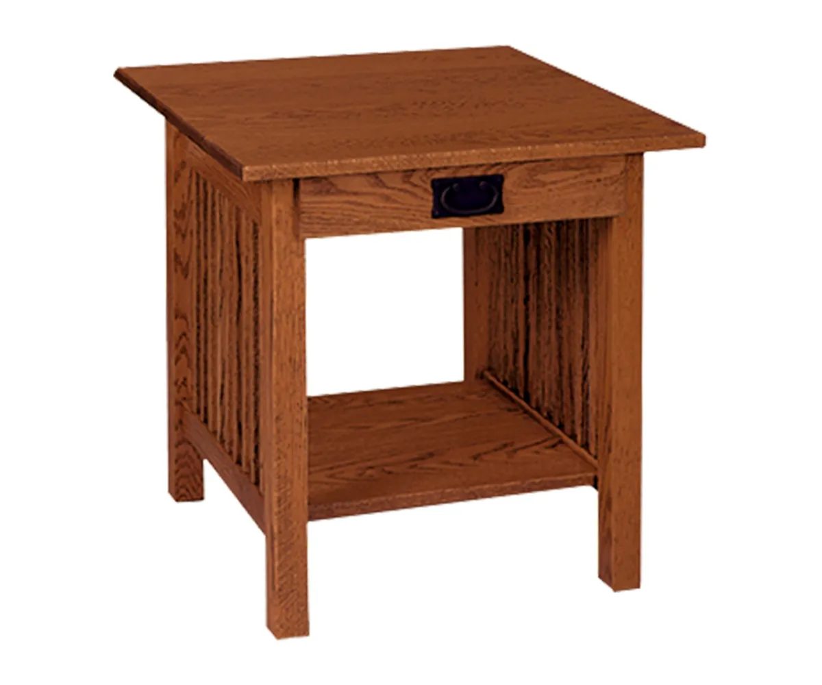 Mission End Table With Drawer