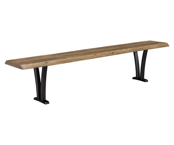 Live Edge Rough Sawn Bench with Pagosa Base