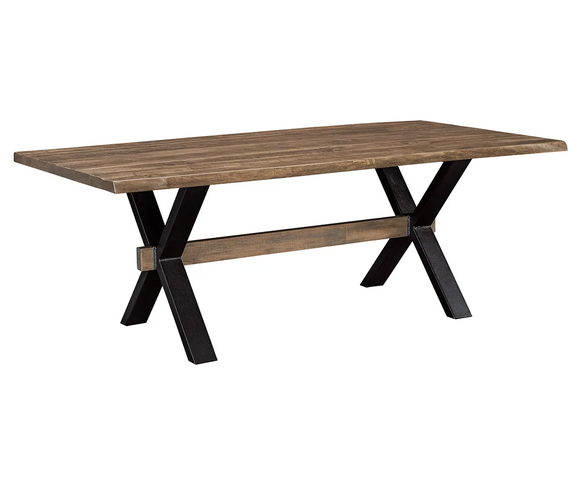 Live Edge Rough Sawn Table With El Dorado Base