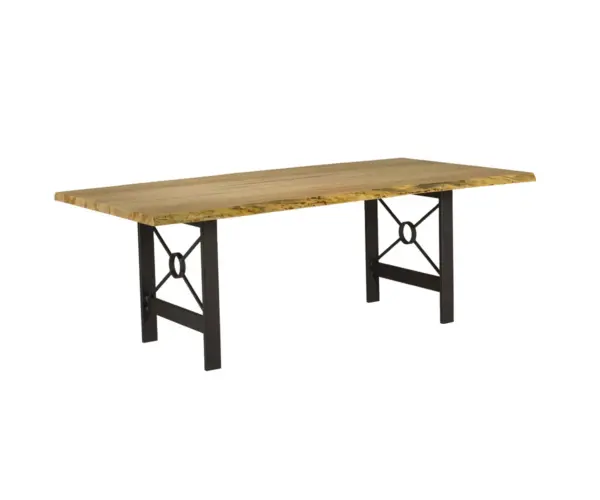 Live Edge Dining Table with Target Base