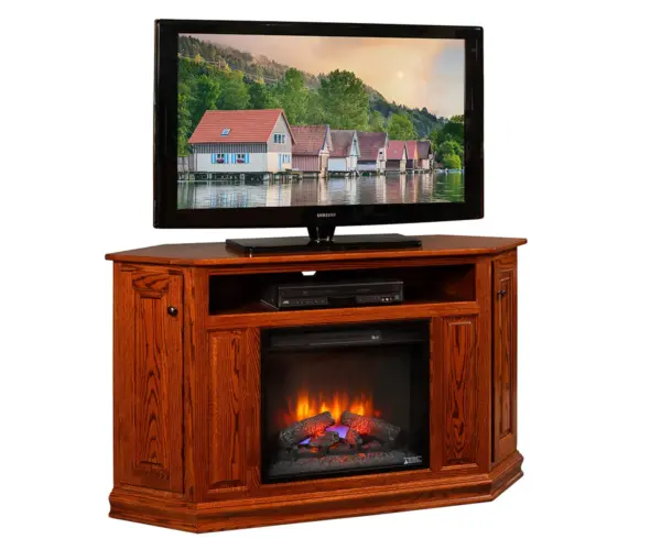 Corner TV Stand with 26" Electric Fireplace