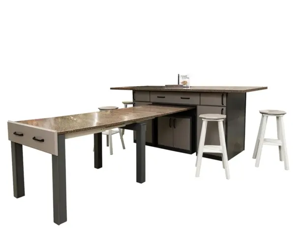 Outdoor Kitchen Island with 8' Pullout Table