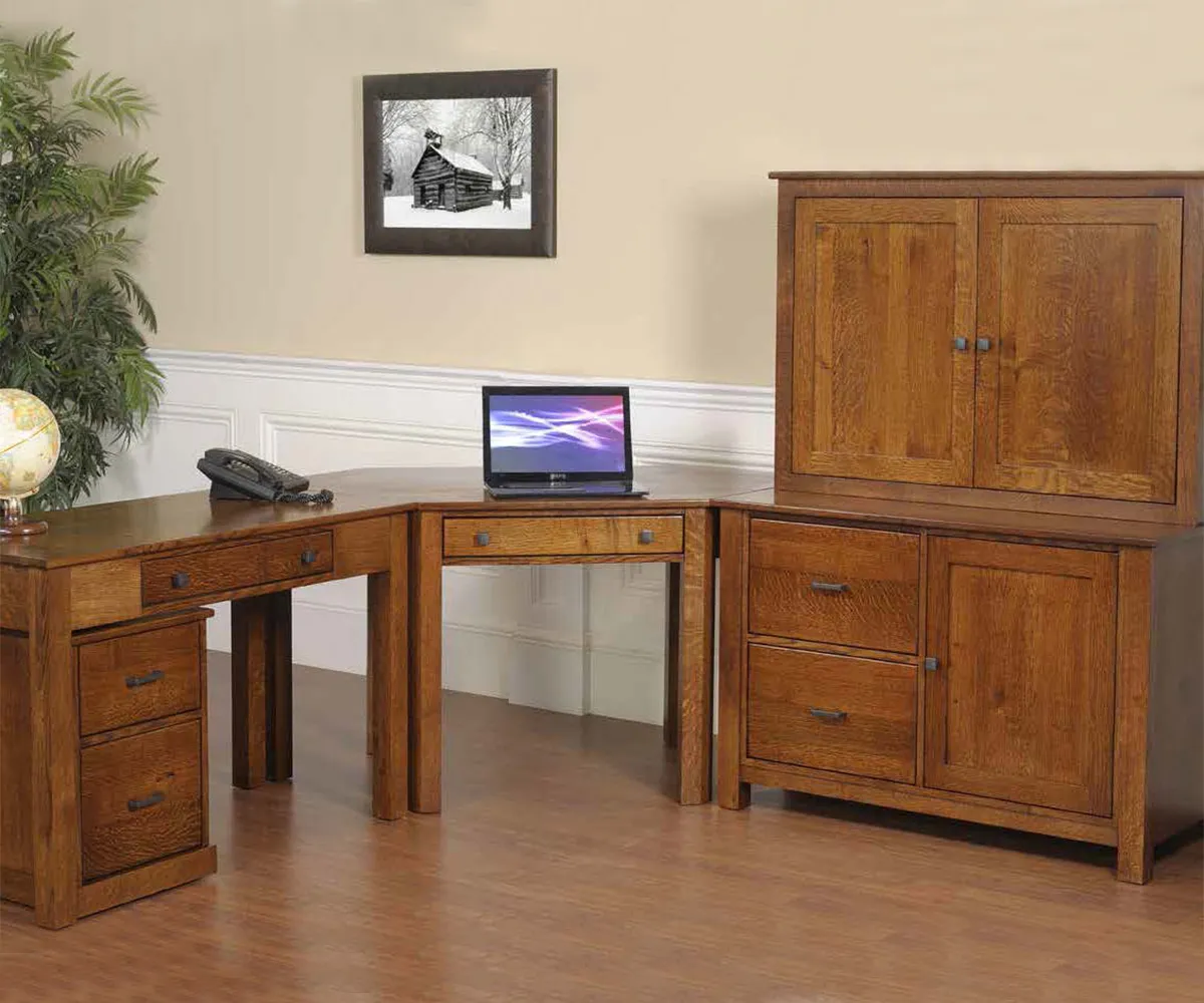 Clark Mission Modular 48" Credenza With Hutch - Image 5