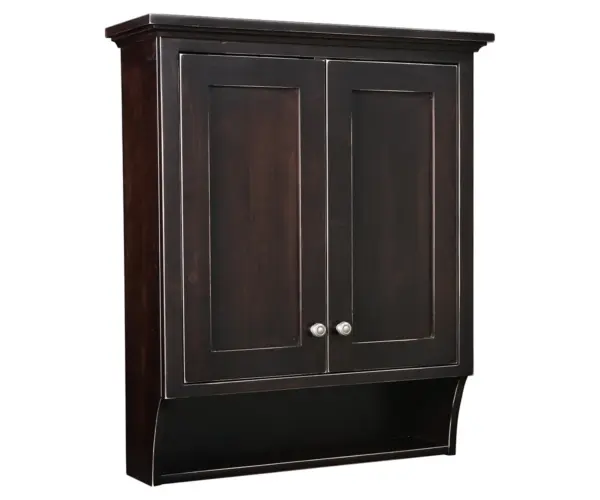 Black Rub Thru Bathroom Wall Cabinet