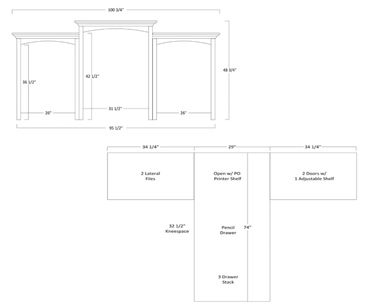 Liberty Partners Desk & Three Piece Hutch - Image 3