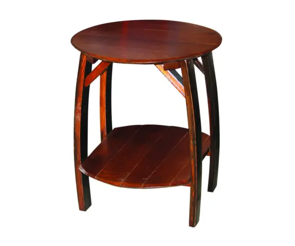 Barrel Lid Oak End Table