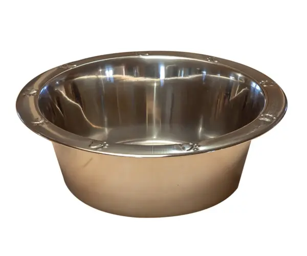 Wide Rim Paw Embossed 2 Qt Bowl