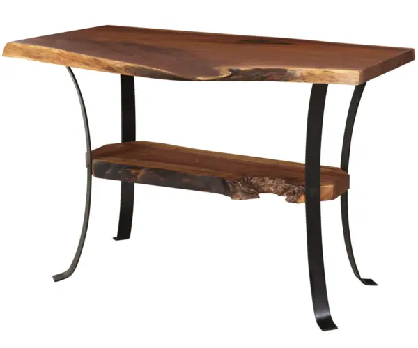 Live Edge Coffee Bar With Shelf