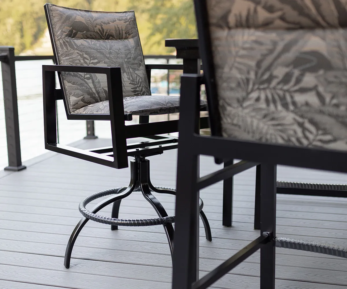 Vida Sling Swivel Bar Chair - Image 2