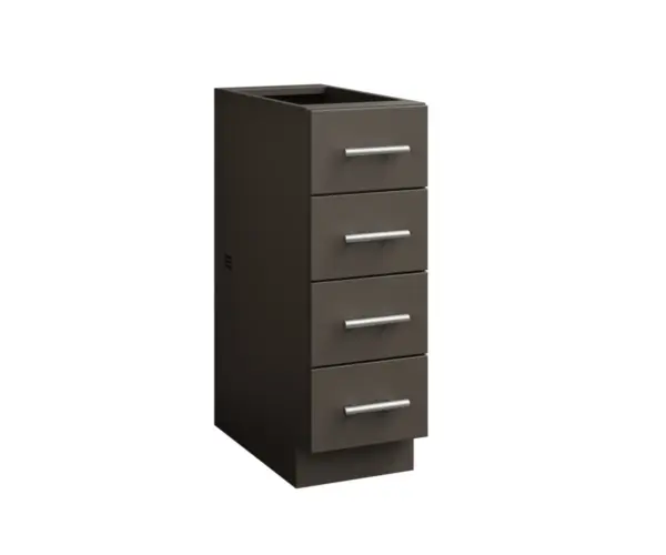 4 Drawer Flat Panel Cabinet - 12"W