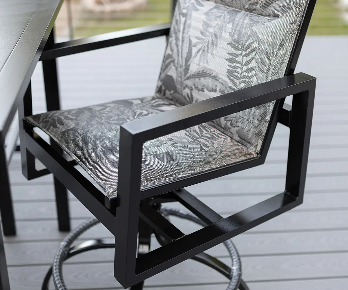 Vida Sling Swivel Bar Chair - Image 3