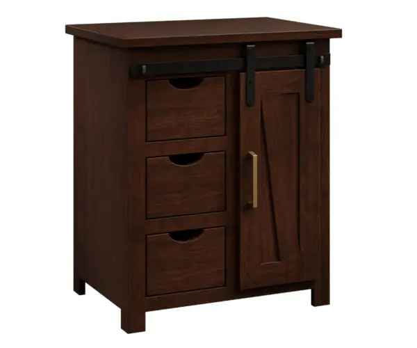 Barndoor 3 Drawer Nightstand with Door
